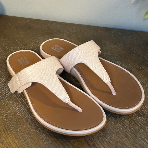 Fitflop Shoes - Fitflop Gracie adjustable canvas toe-post sandals dynamicush technology size 7